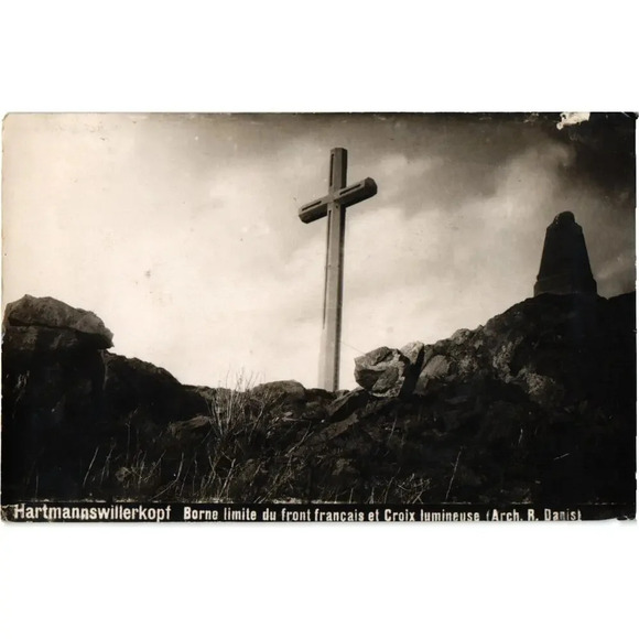 Hartmannswillerkopf Borne limite du front francais et Croix lumineuse Postcard - Picture 1 of 2